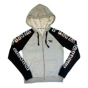PINK Victoria's Secret Gray and Black Hoodie